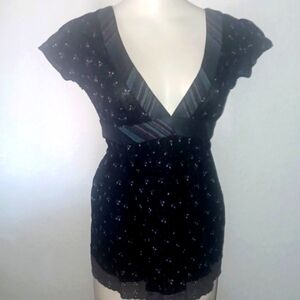 Free People Black Sheer Top